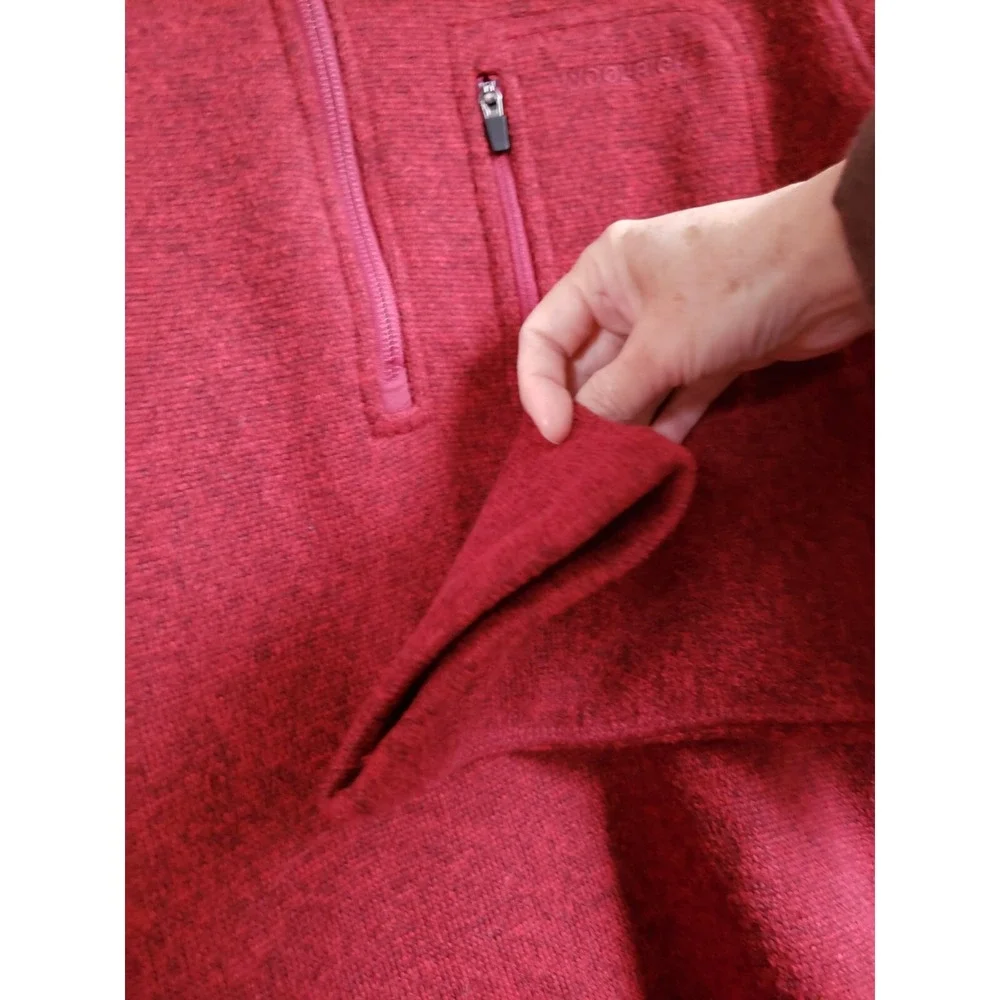 Woolrich 1/4 Zip Pullover Sweater Men's M Red Long‎ Sleeve